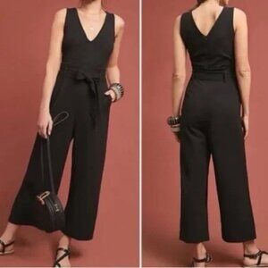 ANTHROPOLOGIE SLEEVELESS JUMPSUIT WITH TIE WAIST
